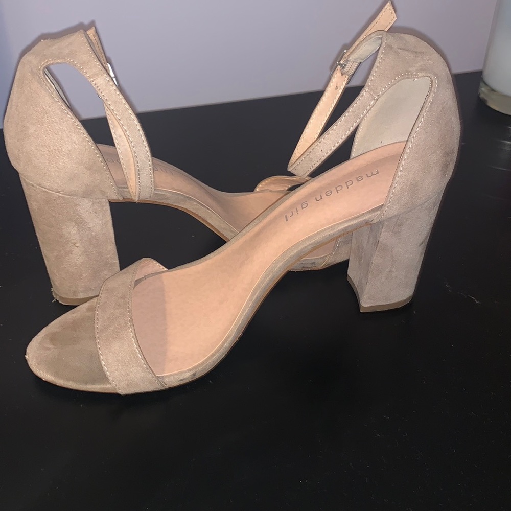 Madden Girl Beige Strappy Heels